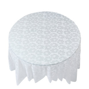 白色一次性桌布塑料圆桌家用特厚薄膜餐桌布加大商用酒店饭店台布