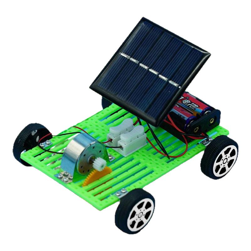 儿童科学diy小制作太阳能双动力车科技制作教具模型学生手工材料