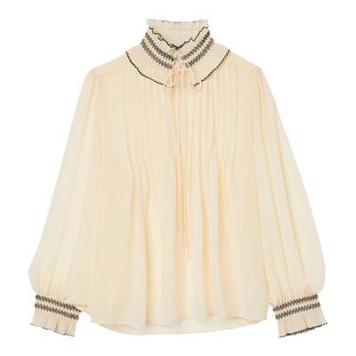 sandro女装新款立领设计衬衫