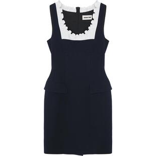 【SALE】【SHUSHUTONG】蕾虎拼接U形花边领连衣裙百搭秋冬裙子女