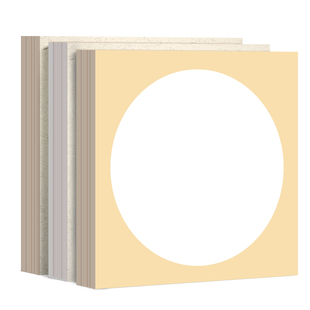 国画卡纸宣纸加厚镜片纸画画专用生宣33x33初学者外方内圆画框空白仿古半生熟毛笔字练习纸美术作品纸免装裱