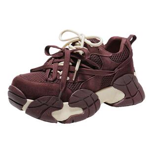 百丽女鞋子拼色厚底老爹鞋女秋季新款酷帅增高运动鞋DY014CM5