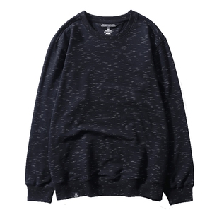 KERWATS大码男装韩风圆领卫衣胖子2022秋季潮牌纯黑色棉休闲外套
