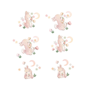 《FANTASY DREAM》卡通可爱兔兔儿童房治愈墙贴贴画DIY自粘