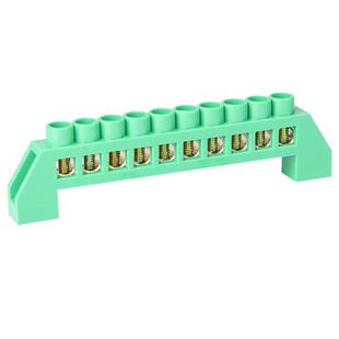 桥型零地排4/6/8/10/12位孔绿色阻燃地线排6*9铜排8*12接线端子排