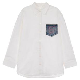 SHORT SENTENCE/短句女士白色长袖衬衫休闲上衣银泰百货301574