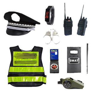 儿童小警察角色扮演交警服装备对讲机手铐玩具枪套幼儿园演出服装