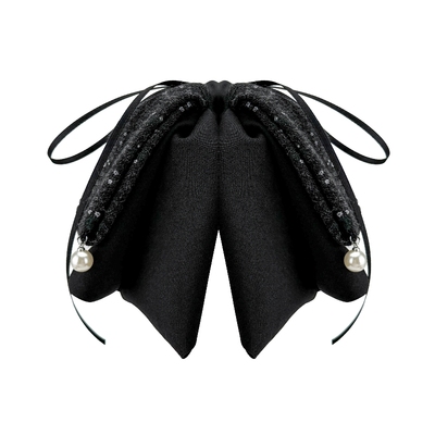 小碎花布艺蝴蝶结马尾夹