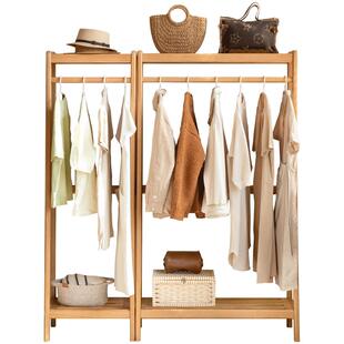 源氏木语实木挂衣架小户型卧室橡木衣帽架现代简约落地收纳置物架
