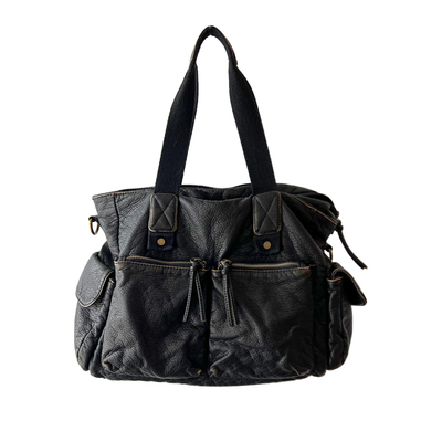 托特包中古风渐变大容量机车包