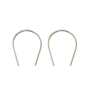 纯银双耳洞耳钉弧形耳环欧美冷淡风ins耳钉14K包金多耳洞耳环耳钩