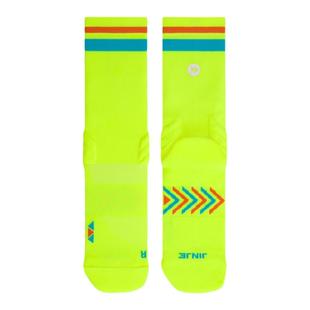 JINJE径界 马拉松专业跑步袜子 运动压力压缩袜户外运动白色袜