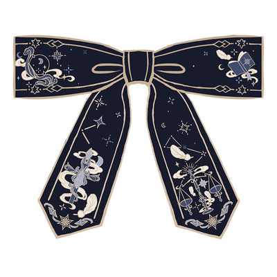 月色星象天秤金线提花织金领结