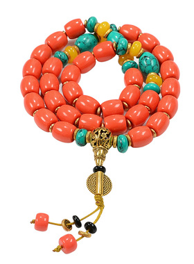 藏族配饰仿蜜蜡手串珠挂链