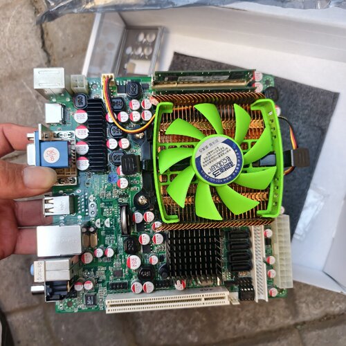 【请询价】ITX主板一块带绿色散热风扇17*17尺寸功能正常主