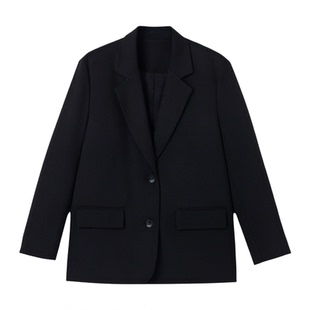 GOOD YOUNG短款女两粒扣黑色面试外套显瘦西装套装高级感通勤气质