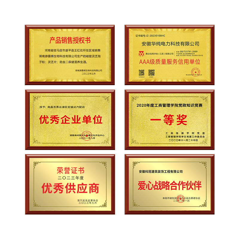 长沙木托奖牌定制金箔奖牌授权牌荣誉牌匾定做订制木质铜牌商会牌