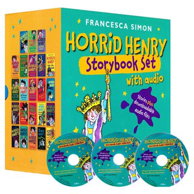 淘气包亨利23册套装附CD  Horrid Henry Storybook Set with Audio  英文原版章节书 课外阅读章节桥梁书小说平装