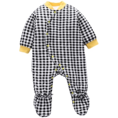 婴儿手工棉花连体衣包脚棉衣加厚