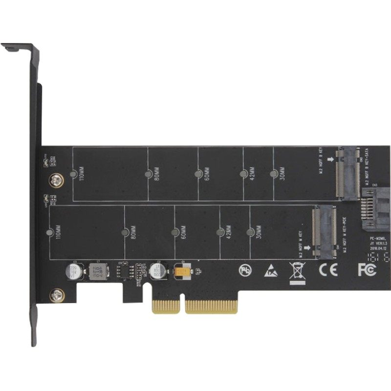 佳翼SK6 M.2NVMe SSD固态硬盘转PCIEX4转接卡MKey+BKeyNGFF双口卡
