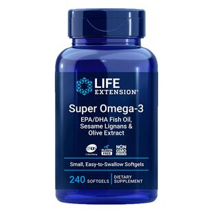 五星240粒深海鱼油软胶囊Omega-3 EPA DHA美国原装LifeExtension
