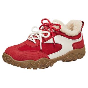 【马上好运】TATA他她咖啡糖女鞋红色运动阿甘鞋女情人节德训鞋