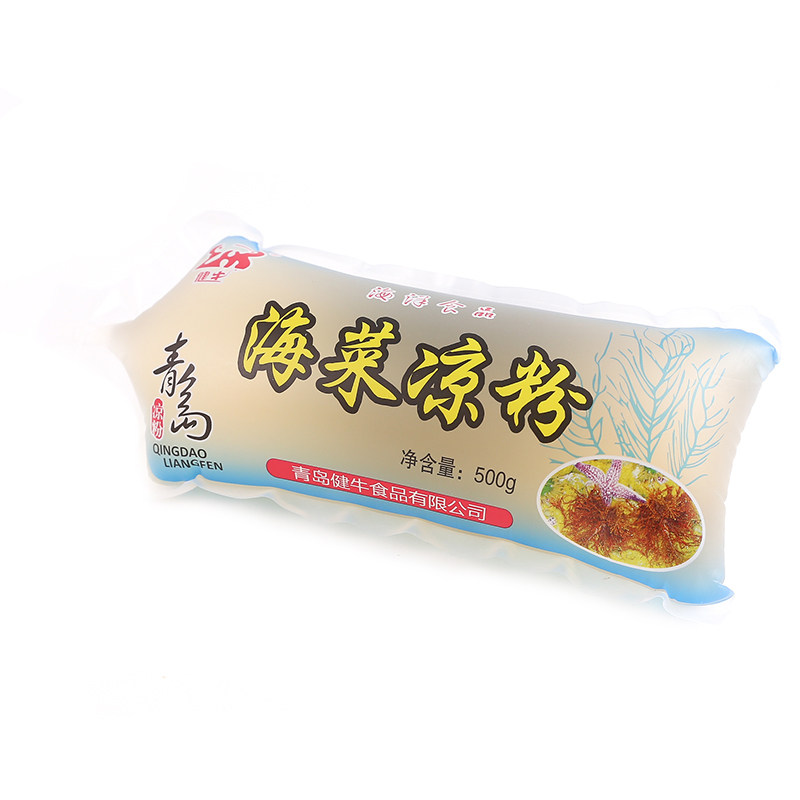 青岛凉粉即食健牛海菜凉粉海藻石花菜冰粉0卡0脂代餐饱腹500g*5袋