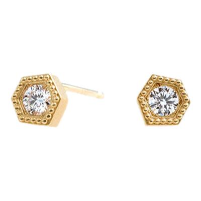 日本直邮18k黄金培育钻石耳钉