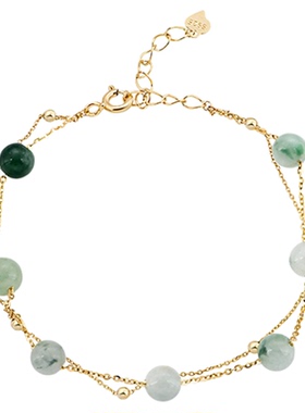 YPYN女925银新中式绿色珠串手链