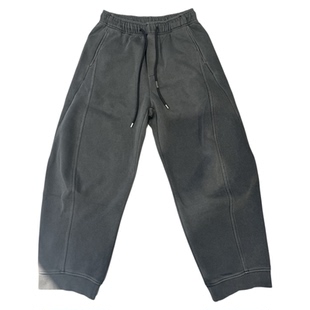 秋冬立体剪裁加绒休闲裤男松紧腰宽松阔腿裤时尚百搭保暖运动卫裤