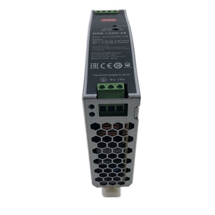 台湾明纬DDR-120C-24超薄导轨直流转直流开关电源变压器120W24V5A