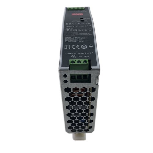 台湾明纬DDR-120C-24超薄导轨直流转直流开关电源变压器120W24V5A