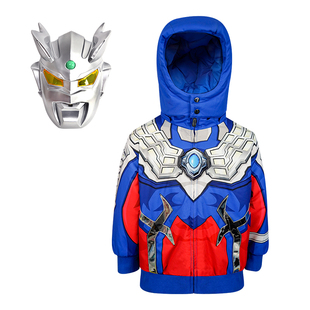 奥特曼衣服儿童棉服赛罗欧布特利迦男童冬款加厚保暖面具防风外套