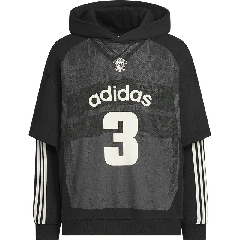 adidas阿迪达斯三叶草潘展乐同款假两件套头衫冬男连帽卫衣KC2607