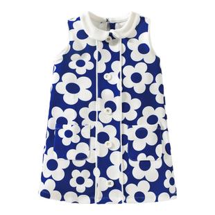 品牌童装公主裙露肩无袖背心裙子中小童夏装翻领娃娃裙女童连衣裙