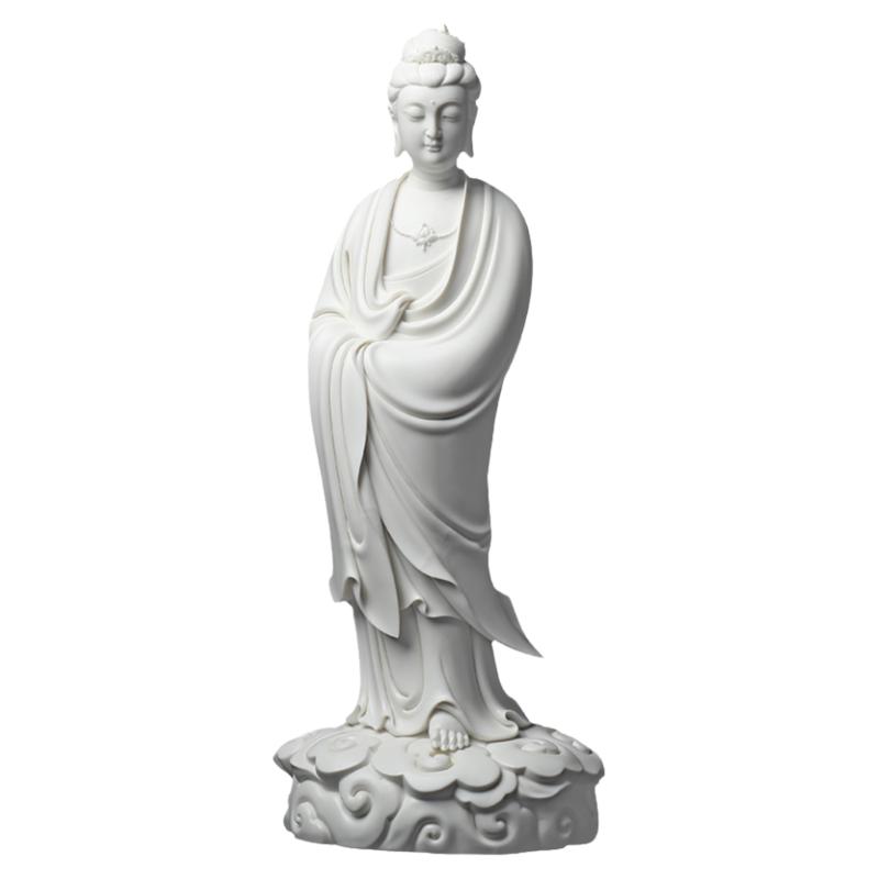 戴玉堂陶瓷摆件《祥云静思观音菩萨像》林建平佛像工艺品客厅装饰