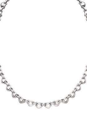 阿玛尼女士心形串联摩登优雅项链