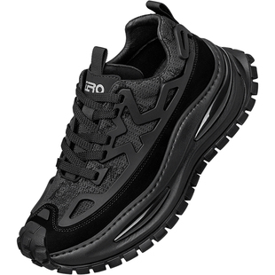 【缓震舒适】ZRO零度运动休闲鞋2025秋季新款厚底健步鞋黑色男鞋