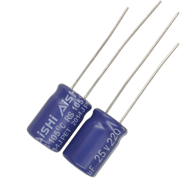 100只25V220uf艾华8*11电解电容高频AISHI主板RR滤波维修通用105