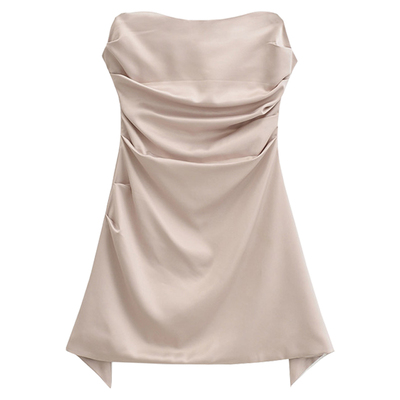 辣妹A字纯色抹胸性感A字短裙