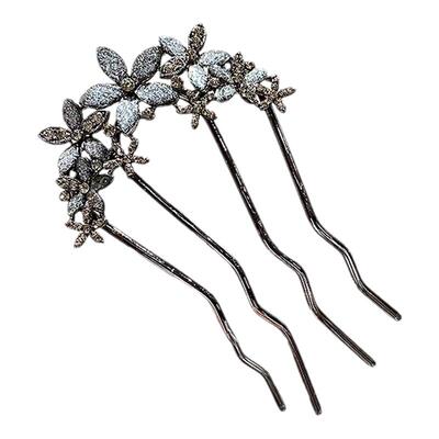 高级感花朵插梳新中式丸子头发梳