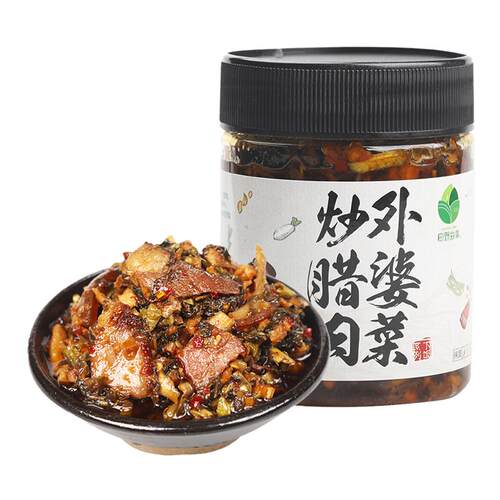 [田野故事]湖南湘西外婆菜炒腊肉梅干菜萝卜丁下饭菜拌饭咸菜瓶装
