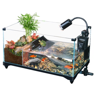 超白玻璃乌龟饲养缸晒台造景家用饲养缸生态鱼缸大小型鱼龟混养缸