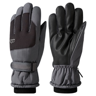 MISSION UV滑雪手套冬季保暖户外触屏手套防寒骑行加绒加厚手套男