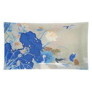 上海博物馆玻璃盘摆件国家宝藏朱克柔缂丝莲塘乳鸭创意礼物教师节