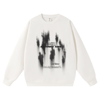 美式高街嘻哈重磅圆领卫衣情侣装