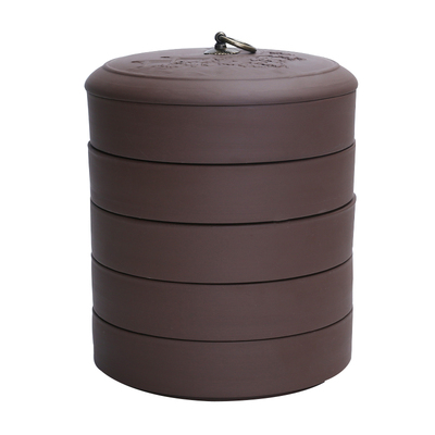 紫砂普洱茶饼罐陶瓷可叠加收纳盒