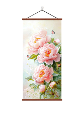 富贵牡丹花新中式玄关装饰画