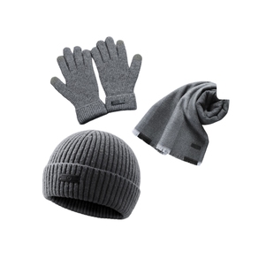 【羊毛三件套】金利来2024冬季新款保暖毛线帽子手套围巾送礼套装
