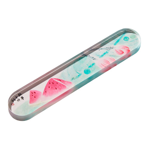 兰斋 水晶玻璃镇纸书法专用镇尺压书神器创意文房四宝学生写毛笔字的压条压纸石小摆件国画实心纸镇可定制